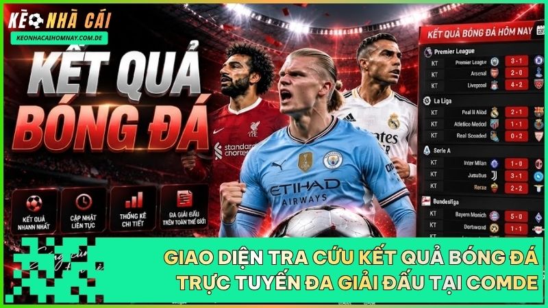 Hệ thống kết quả bóng đá hôm nay tại Comde cập nhật tỷ số và diễn biến trận đấu theo thời gian thực.